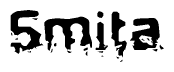 The image contains the word Smita in a stylized font with a static looking effect at the bottom of the words
