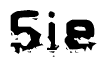 This nametag says Sie, and has a static looking effect at the bottom of the words. The words are in a stylized font.