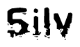 This nametag says Silv, and has a static looking effect at the bottom of the words. The words are in a stylized font.