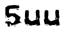 The image contains the word Suu in a stylized font with a static looking effect at the bottom of the words