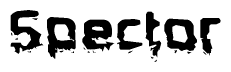The image contains the word Spector in a stylized font with a static looking effect at the bottom of the words