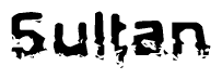 The image contains the word Sultan in a stylized font with a static looking effect at the bottom of the words