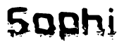 The image contains the word Sophi in a stylized font with a static looking effect at the bottom of the words