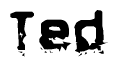 The image contains the word Ted in a stylized font with a static looking effect at the bottom of the words