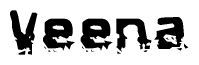 The image contains the word Veena in a stylized font with a static looking effect at the bottom of the words