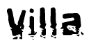 The image contains the word Villa in a stylized font with a static looking effect at the bottom of the words
