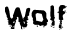 The image contains the word Wolf in a stylized font with a static looking effect at the bottom of the words