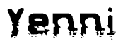The image contains the word Yenni in a stylized font with a static looking effect at the bottom of the words