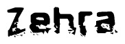 The image contains the word Zehra in a stylized font with a static looking effect at the bottom of the words