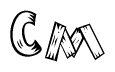 The clipart image shows the name Cm stylized to look like it is constructed out of separate wooden planks or boards, with each letter having wood grain and plank-like details.