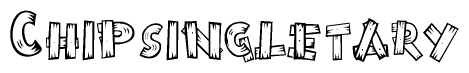 The clipart image shows the name Chipsingletary stylized to look like it is constructed out of separate wooden planks or boards, with each letter having wood grain and plank-like details.