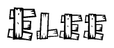 The clipart image shows the name Elee stylized to look as if it has been constructed out of wooden planks or logs. Each letter is designed to resemble pieces of wood.