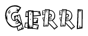 The clipart image shows the name Gerri stylized to look like it is constructed out of separate wooden planks or boards, with each letter having wood grain and plank-like details.