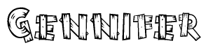 The clipart image shows the name Gennifer stylized to look as if it has been constructed out of wooden planks or logs. Each letter is designed to resemble pieces of wood.