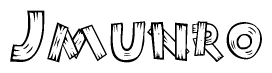 The clipart image shows the name Jmunro stylized to look like it is constructed out of separate wooden planks or boards, with each letter having wood grain and plank-like details.