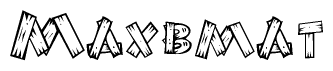 The clipart image shows the name Maxbmat stylized to look as if it has been constructed out of wooden planks or logs. Each letter is designed to resemble pieces of wood.
