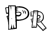 The clipart image shows the name Pr stylized to look like it is constructed out of separate wooden planks or boards, with each letter having wood grain and plank-like details.