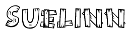 The clipart image shows the name Suelinn stylized to look like it is constructed out of separate wooden planks or boards, with each letter having wood grain and plank-like details.