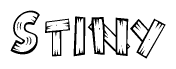The clipart image shows the name Stiny stylized to look as if it has been constructed out of wooden planks or logs. Each letter is designed to resemble pieces of wood.