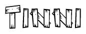 The clipart image shows the name Tinni stylized to look like it is constructed out of separate wooden planks or boards, with each letter having wood grain and plank-like details.