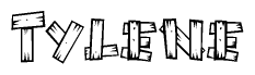 The clipart image shows the name Tylene stylized to look like it is constructed out of separate wooden planks or boards, with each letter having wood grain and plank-like details.