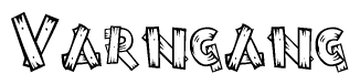 The clipart image shows the name Varngang stylized to look like it is constructed out of separate wooden planks or boards, with each letter having wood grain and plank-like details.