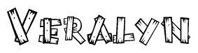 The clipart image shows the name Veralyn stylized to look like it is constructed out of separate wooden planks or boards, with each letter having wood grain and plank-like details.