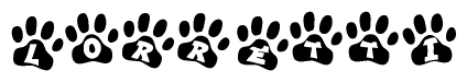 Animal Paw Prints with Lorretti Lettering