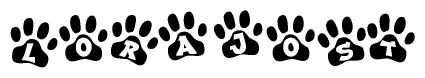 Animal Paw Prints with Lorajost Lettering