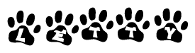Animal Paw Prints with Letty Lettering