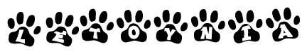 Animal Paw Prints with Letoynia Lettering