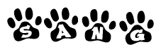 Animal Paw Prints with Sang Lettering