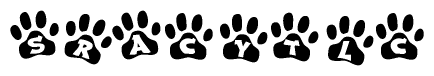 Animal Paw Prints with Sracytlc Lettering