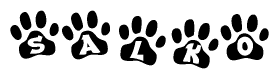 Animal Paw Prints with Salko Lettering