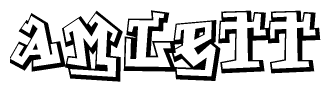The clipart image features a stylized text in a graffiti font that reads Amlett.