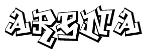 The clipart image features a stylized text in a graffiti font that reads Arena.