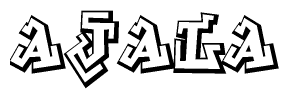 The clipart image features a stylized text in a graffiti font that reads Ajala.