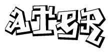 The clipart image features a stylized text in a graffiti font that reads Ater.