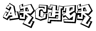 The clipart image features a stylized text in a graffiti font that reads Archer.