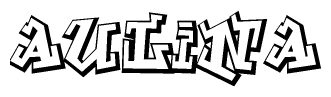 The clipart image features a stylized text in a graffiti font that reads Aulina.