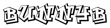 The clipart image features a stylized text in a graffiti font that reads Bunnyb.