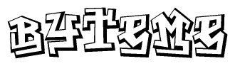 The clipart image features a stylized text in a graffiti font that reads Byteme.