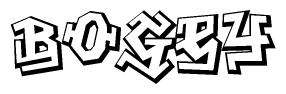 The clipart image features a stylized text in a graffiti font that reads Bogey.
