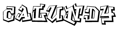The clipart image features a stylized text in a graffiti font that reads Calundy.