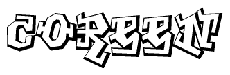 The clipart image features a stylized text in a graffiti font that reads Coreen.