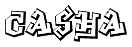 The clipart image features a stylized text in a graffiti font that reads Casha.