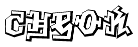 The clipart image features a stylized text in a graffiti font that reads Cheok.