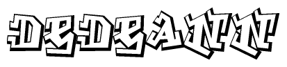 The clipart image features a stylized text in a graffiti font that reads Dedeann.