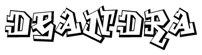 The clipart image features a stylized text in a graffiti font that reads Deandra.