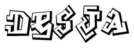 The clipart image features a stylized text in a graffiti font that reads Desja.